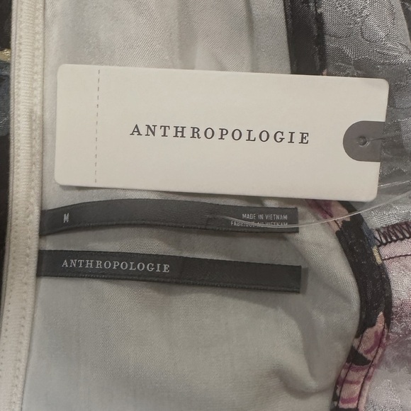 Anthropologie Twofer Slip Midi Dress Size Medium Black Floral Side Zipper - Picture 12 of 15